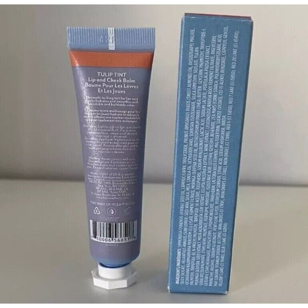 NIB Bloomeffects Tulip Tint Lip & Cheek Balm Crispa Coral 13ml Blush Color - Picture 4 of 4